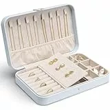 Vlando Schmuckkästchen Modern Middle, Teenager Mädchen Geschenke, Schmuckaufbewahrung, Schmuckkasten Leder, Schmuck Organizers für Ohrringe Ringe Halsketten Armband