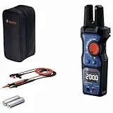Bosch Professional Gabelstromzange GFM 1000-15 (True RMS, invertiertes LCD, misst bis 200 A AC, berührungsloser Spannungsprüfer, kompatibel mit Magnetaufhänger MH 1, 2 x 1,5 V LR06 (AA))