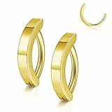 JSDDE Edelstahl Bauchnabelpiercing Ring 14ga 10mm Bauch Clicker Piercing Bauchnabelringe Gold