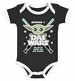 MoonWorks® Baby Body mit Spruch lustig Episode 1 Das Wars Jetzt habe ich die Macht Yoda Parodie Jungen & Mädchen schwarz-weiß 0-3 Monate