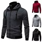 2026 Hoodie Herren, Sweatjacke Herren mit Kapuze, Fake Two-Piece Sportjacke Kapuzenpullover mit Reißverschluss Jacke Mode Outdoorjacke