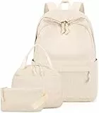 LEDAOU Schulrucksack Jungen Teenager Kinder Jugendlicher Mädchen Daypack Mädchen Freizeit Rucksack, weiße Daisy Schwarz, Rucksack (Cord in Beige)