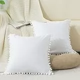 ZTYROLJ 2er Set Kissenbezug 40x40 mit Reißverschluss,Microfiber Weich Kopfkissenbezug,Atmungsaktiv Resistent Quasten Zierkissenbezüge für Sofa