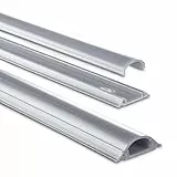 Hama Selbstklebender Kabelkanal Grau (Kunstoffleiste 1 Meter Länge, für 2 Kabel, halbrunde PVC Kabelabdeckung, inkl. Klebestreifen der Marke 3M)