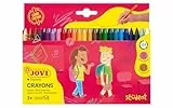 Jovi Wachsmalstifte Plasticolor, ab 3 Jahren, geruchlos, leicht auswaschbar, bruchsicher, radierbar, 24 Farben in einer Schachtel