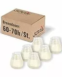 Sovie CANDLES Glaswindlicht Flairlight Klar 6 Stück - Windlicht Glas - Kerzen Deko Innen & Außen - Schlichtes Design - 60-70 Std. Brenndauer
