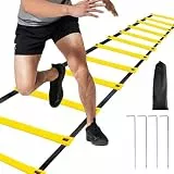 Koordinationsleiter - 9M Koordinationsleiter,Trainingsleiter Geschwindigkeit Schnelligkeitsleiter Agility/Speed Ladder mit Tasche Breite von 42cm Hürden Trainieren Kraft AusdauerTechnik zuhause (Gelb)
