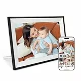 AEEZO Digitaler Bilderrahmen mit WLAN, 32 GB, 10,1 Zoll mit 1280×800 Auflösung, Schlafmodus, Elektronischer Bilderrahmen, Schnelles Fernhochladen von Videos und Fotos über die AiMOR-Software (Weiß)