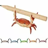 Muorruo 5 Stück Schreibtisch-Stifthalter in Form von lustigen, gewichthebenden Krabben, Mini-Löffelhalter in Tierform, realistische und kreative Stiftehalter und Aufbewahrungszubehör