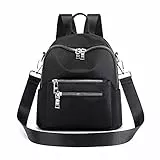 JIANLINST Rucksack Damen Klein Schultertaschen Schulrucksack 2 In 1 Kleinen Wasserdichte Casual Tagesrucksack Daypack Schwarz