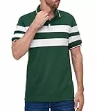 Zetieny Poloshirt Herren Kurzarm Freizeit Polohemd Gestreiftes Patchwork Polo Tops Basic Golf Sports T-Shirts