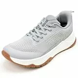 Sosenfer Laufschuhe Herren Sportschuhe Extra Breit Traillaufschuhe mit Dämpfung Leicht Atmungsaktive Straßenlaufschuhe Bequeme Turnschuhe für Gelände, Outdoor & Fitness Sport Grey 43