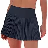 StylSense Tennisrock Damen Mädchen Rock mit Hose Drunter Hohe Taille Skort Hosenrock Damen Sommer Kurz Elegant mit Taschen Sommerrock Sportrock Plisseerock Faltenrock für Frauen