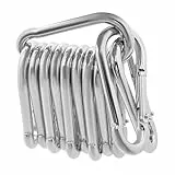 Skythrive 12 Stück Karabinerhaken 180kg Belastbarkeit - Verzinkte Karabiner mit Federhaken für Rucksack, Hundeleine, Camping & Reisen (6x60mm)