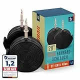 Alphatrail Fahrradschlauch Rick 28 Zoll SV Französisches Ventil 2X Set mit Mobilitätsgarantie I Kompatible Fahrradreifen Schwalbe, Continental, Conti, Michelin, Kenda & Maxxis Fahrrad Schlauch