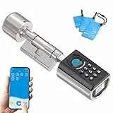 WELOCK Türschloss Fingerabdruck ToucA51,Elektronisches Türschloss Code,mit RFID Karte,APP,WiFi,Fingerabdruck Schloss Haustür IP65,Smartes Türschloss,Schließzylinder für Türen von 30-70mm,Smart Lock