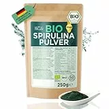 He-Ju Bio Spirulina Pulver 250g – vegan, laborgeprüft, in BIO-Qualität, ohne Zusatzstoffe, ideal für Smoothies & Shakes