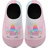 BARFULKER Hausschuhe Kinder Mädchen Jungen Atmungsaktive Pantoffeln Leicht Rutschfest Lauflernschuhe Kleinkinder Hüttenschuhe Kindergarten Slippers Barfußschuhe(Rosa,27 EU)