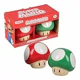 Super Mario Brothers Pilz- und Pfefferstreuer, offizielles Lizenzprodukt, Nintendo rot und grün, 1-Up-Keramik-Set für Küche und Heimdekoration, Einweihungsgeschenk für Film- und Gaming-Fans Paladone