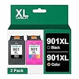 LOFBLAT 901 XL 901XL Multipack Kompatibel für HP 901 schwarz Druckerpatronen für HP Officejet 4500 Druckerpatronen J4580 J4680 J4524 J4535 J4540 J4550 (2er-Pack, 1 Schwarz 1 Farbe)