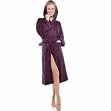 aqua-textil XS-XXXL Bademantel Kapuze Uni lang aufgesetzte Taschen Damen Herren Unisex warm Frottee Baumwolle OEKO-TEX Föhr