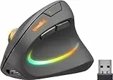Speedlink PIAVO PRO RGB vertikale Maus wiederaufladbar – kabellose leise Maus ergonomisch für Rechtshänder, integrierter Akku, LED RGB Beleuchtung, bis 3200 dpi einstellbar, schwarz