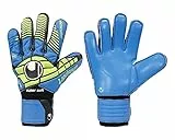 Uhlsport Handschuhe Eliminator Supersoft Torwarthandschuhe, Schwarz/Blau/Power Grün, 9.0