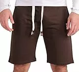 Gennadi Hoppe Herren Shorts Männer Gym Bermuda Kurze Hose Sporthose Jungen Sommer Sportshorts Freizeithose Baumwolle weich bequem leicht lässig luftig modern sportlich praktisch braun braune H6718 S