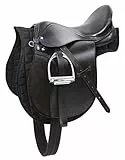 Covalliero Sattelset, Vielseitigkeit, schwarz, 17,5 Zoll, Kammerweite Sattel 30,5cm, Länge Sattelgurt 125cm, bequem, gute Passform, inkl. Sattel und Satteldecke