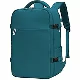 ZHXX für Ryanair Handgepäck 55x40x20,Rucksack Handgepäck,Reiserucksack Handgepäck Flugzeug,44L,mit 17.3' Laptopfach und Diebstahlschutztasche,Unisex,Blu Pavone