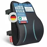 Blumtal ergonomisches Rückenkissen aus Memory Foam - stützendes Lendenwirbelkissen + OEKO-TEX zertifiziertem Bezug - Rückenlehne Kissen mit Verschluss - Rückenstütze - Rückenstützkissen - Lendenkissen