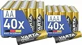 VARTA Batterien Mischpack 80 Stück, AA 40 Stück + AAA 40 Stück, Power on Demand, Alkaline, Vorratspack in umweltschonender Verpackung, leistungsstark