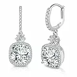 KISSPAT Ohrringe Silber 925 Hängend für Damen, Baumelnde Ohrringe Lang 12 mm, Hypoallergen Ohrstecker Schmuck, Weihnachten Geschenk für Frauen Mädchen Hochzeiten Geburtstag Jahrestag