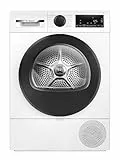 Bosch WQG243D41 Serie 6, Wärmepumpentrockner 9 kg, Extra Kurz Trockenprogramm, Halbe Beladung Option, Auto Dry, Easy Clean Filter, Sensitive-Drying-System, Trommelreversierung, Innenbeleuchtung, Weiß