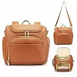 Wickeltasche Rucksack, 7-in-1 Beaulyn Leder Reise-Rucksack große Kapazität Organizer (dunkelbraun)