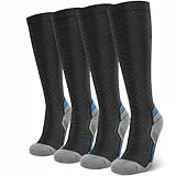 SONORAN 2 Pairs Kompressionsstrümpfe Damen und Herren Klasse 2 Stützstrümpfe Kompressionssocken Compression Socks Kompression für Running, Reisen, Sport XXL（Schwarz Blau）