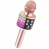 Fede Karaoke Mikrofon, Drahtloses Bluetooth Mikrofon für Kinder, Lustige Geschenke Spielzeug für Teenager Mädchen Jungen, Tragbares KTV Lautsprecher Recorder für Smartphone PC