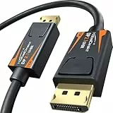 KabelDirekt – DisplayPort 2.1 Kabel/16K DP 2.1 Kabel – 2m – UHBR, DP80 mit 80 Gbit/s für Gaming-PC/Monitor mit FreeSync/G-Sync, extrem hohe Performance: 16K@60Hz, 8K@120Hz, 4K@240Hz, Verriegelung