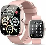 Smartwatch Damen Herren mit Telefonfunktion, 1.96' Fitnessuhr Damen, 100+Sportmodi,IP68 Wasserdicht Sportuhr, Smart Watch mit Schrittzähler, Herzfrequenz, Schlafmonitor, SpO2, Uhren für iOS Android