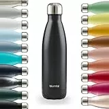 Blumtal Trinkflasche 750 ml Edelstahl - auslaufsichere Isolierflasche - BPA-freie Trinkflasche kalt & warm - doppelwandige Insulated Bottle - rostbeständige Isolierflasche Metall Schwarz