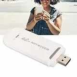 4G WLAN Router, USB WLAN Hotspot Mobiler WiFi mit SIM-Kartensteckplatz Surfstick Unterstützt 10 Geräteverbindungen 150 Mbit/s LTE Surfstick USB Surfstick (White)
