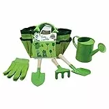 PLANETE PLANTE - Gartenwerkzeugtasche 6-teilig - Gartenwerkzeuge - 170064 - Metall - Garten - Natur - Pflanze - Blumen - Schaufel - Rechen - Gießkanne - Handschuh - Kinderspiel - Ab 3 Jahren