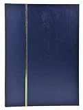 Exacompta 26154E - Briefmarken Einsteckalbum aus Halbleder, 48 Seiten, 22.5 x 30.5 cm, blau