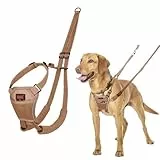 HALTI No Pull Anti-Zug Geschirr - Verhindert, DASS Ihr Hund an der Leine zieht, Gepolsterter Brust- und Beingurt, Reflektierendes Gurtmaterial, Einfache Anpassung und Benutzung (Größe M, Wüstensand)