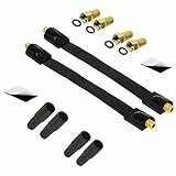 Premium X 2x Sat Fensterdurchführung 4x F-Stecker 4x Gummitüllen Set DVB-C DVB-T Flach kabel 26cm schwarz Koaxialkabel slim