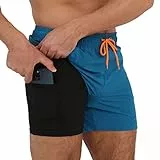 Arcweg Badehose für Herren Badeshorts mit Kompression Liner 2 in 1 Schnelltrocknend Strandhose Männer Elastisch Surf Shorts mit Reißverschlusstaschen