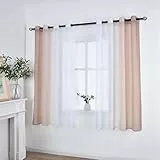 2er Pack Gardinen Vertikal Farbverlauf Druck Transparent »Modena« mit Ösen und Raffhalter, Vorhang, Dekoschal HxB 145x140 cm Brauntöne 10000183