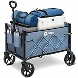 Sekey Bollerwagen Faltbar Klein 70L 80KG, Handwagen Klappbar, Faltbarer Einkaufswagen Campingwagen mit Höhenverstellbarem Griff, Leicht & Platzsparend & Stabil, Mini 4029, Blau