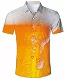 TUONROAD Herren Hawaiihemd Bier Hemden Kurzarm Shirt Sommerhemd Bunt Ferien Tshirt Tropisch Party Tshirt XXL