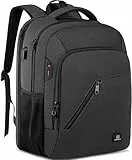 Cafele Laptop-Rucksack, Schulrucksack mit 17,3-Zoll-Laptopfach & USB-Ladeanschluss für Beruf und Reisen, Fashion-Rucksack für Damen und Herren-Grau